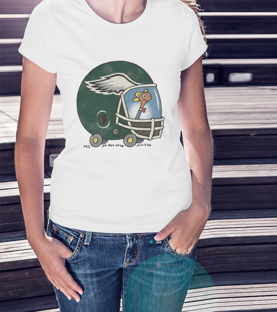 Philadelphia Eagles Worm Inside Football Helmet Sports Humor T-Shirt