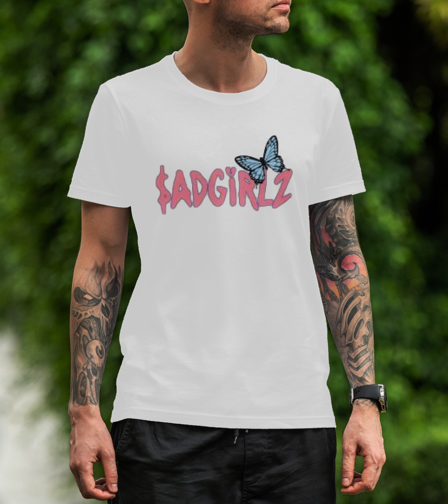 Sad Girlz Store Sadgirlz Spring Butterfly Pink T-Shirt