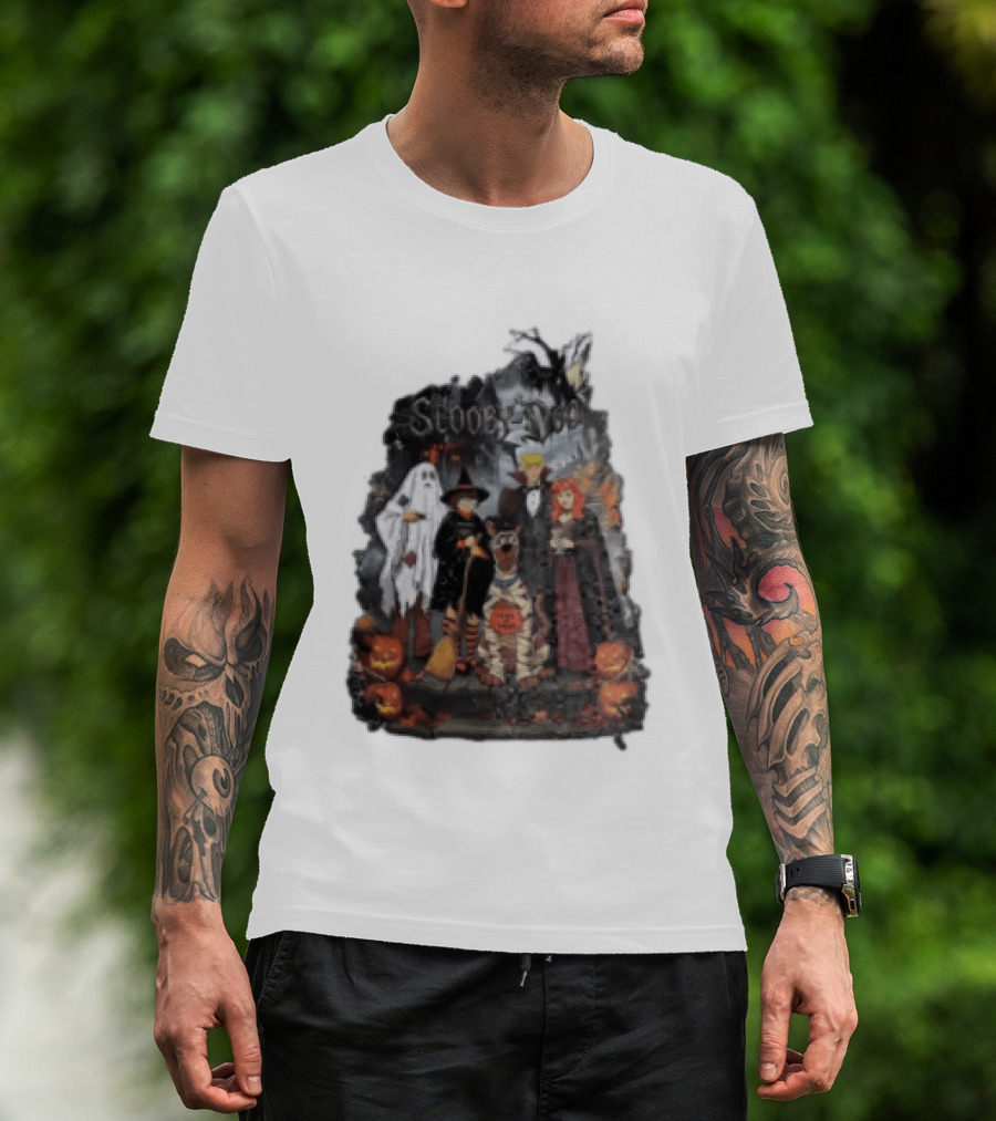 Scooby Doo Halloween Costume Party With Witch Ghost Vampire Pumpkin T-Shirt