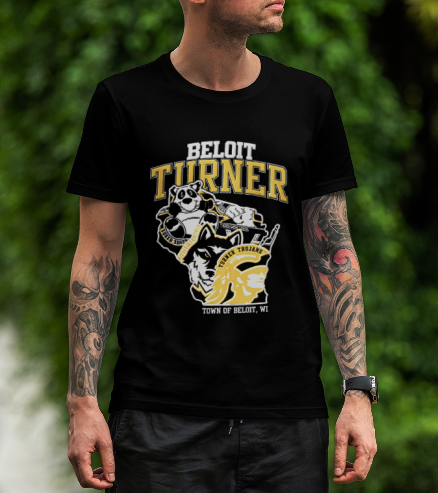 Beloit Turner Trojans Wisconsin Mascots Wolf Trojan Town Of Beloit WI T-Shirt