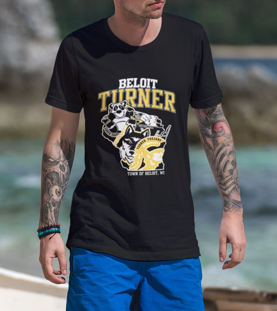 Beloit Turner Trojans Wisconsin Mascots Wolf Trojan Town Of Beloit WI T-Shirt