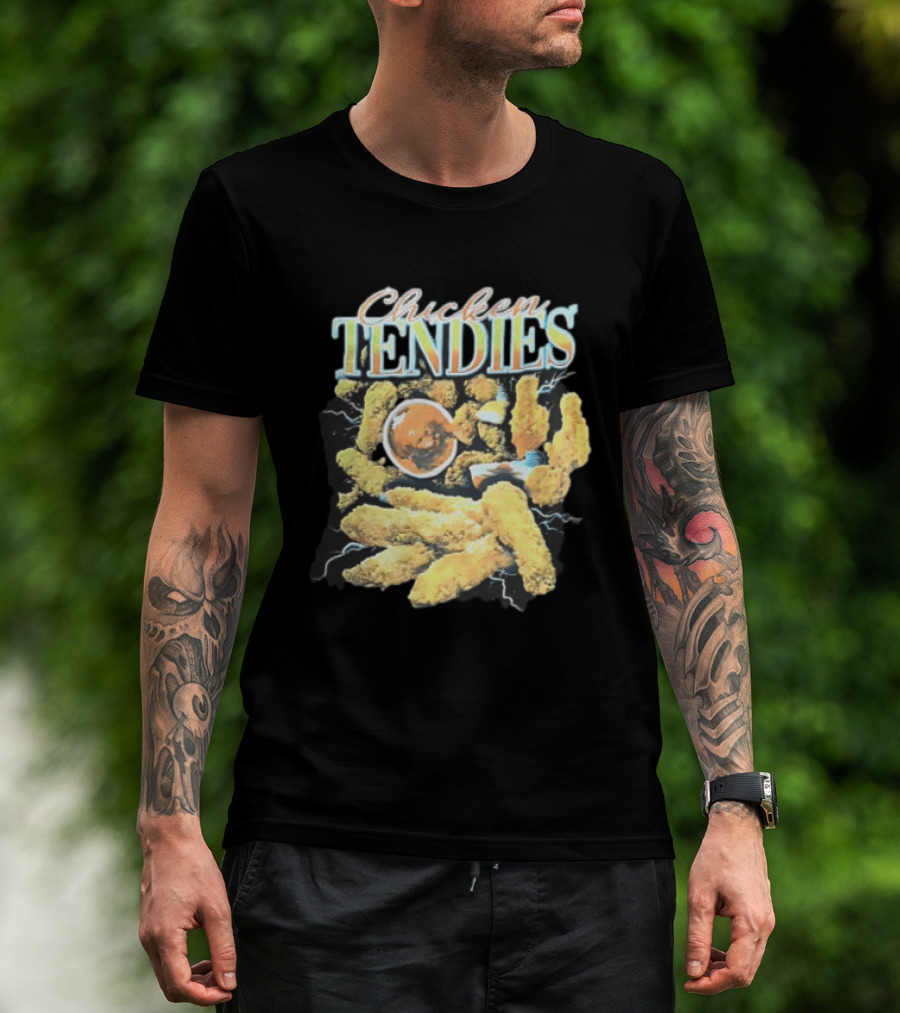 Chicken Tendies Fried Tenders Dipping Sauce Lightning Bolts T-Shirt