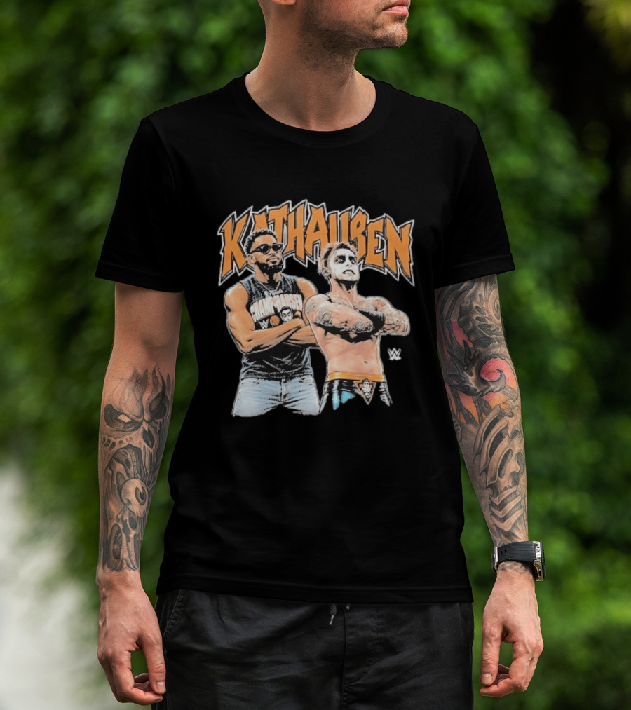 KATHausen WWE Karl Anthony Towns Danhausen Crossover Duo T-Shirt