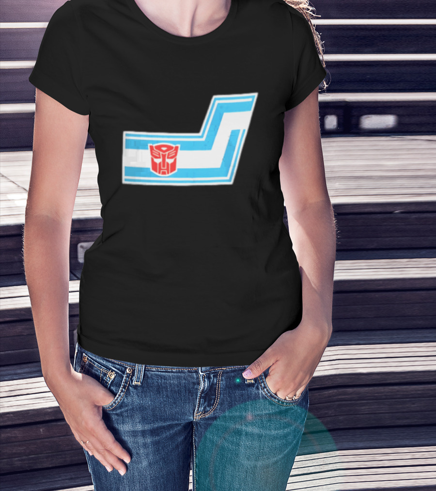 Transformers Autobots Red Insignia Blue White Racing Stripes Chevron Stickers T-Shirt