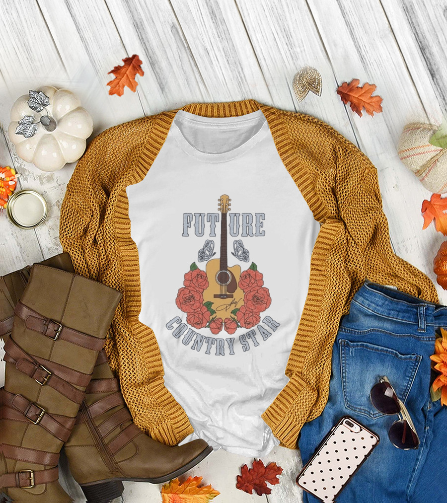 Future Country Star Dolly Parton 2026 Roses Guitar T-Shirt
