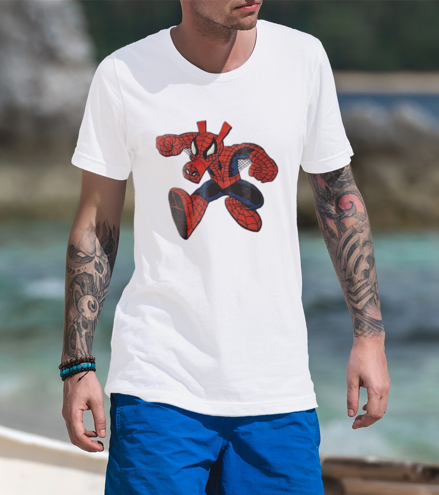 Marvel Comics Cartoon Spider Ham Peter Porker 1986 Pig Suit T-Shirt