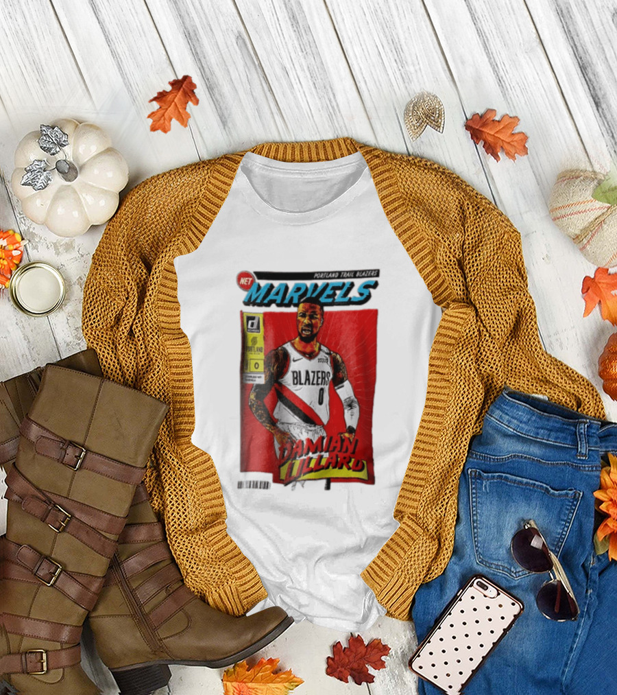 Portland Trail Blazers Net Marvels Damian Lillard Comic Cover NBA Issue 0 Halftone T-Shirt