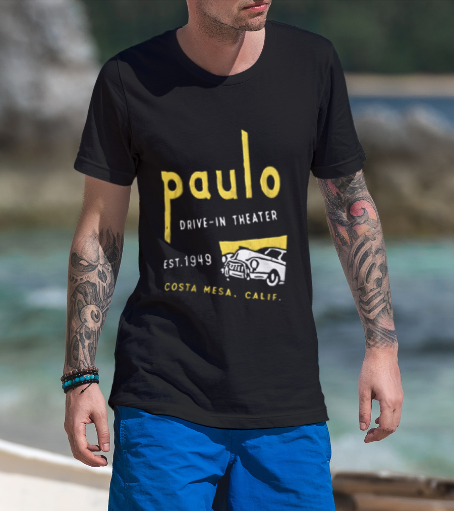 Paulo Drive In Theater Est 1949 Costa Mesa Calif Retro Car T-Shirt