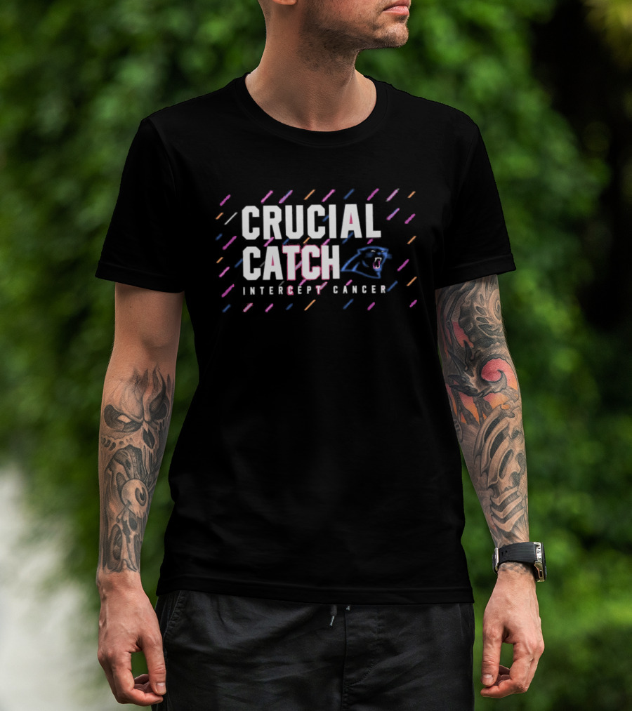 Carolina Panthers 2026 Crucial Catch Intercept Cancer Awareness T-Shirt