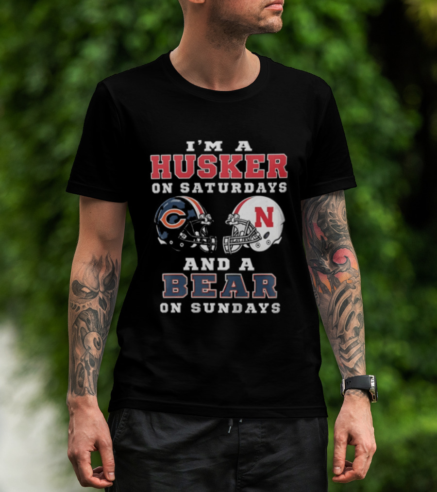 Nebraska Cornhuskers Saturdays Chicago Bears Sundays Sports Fan Gear T-Shirt