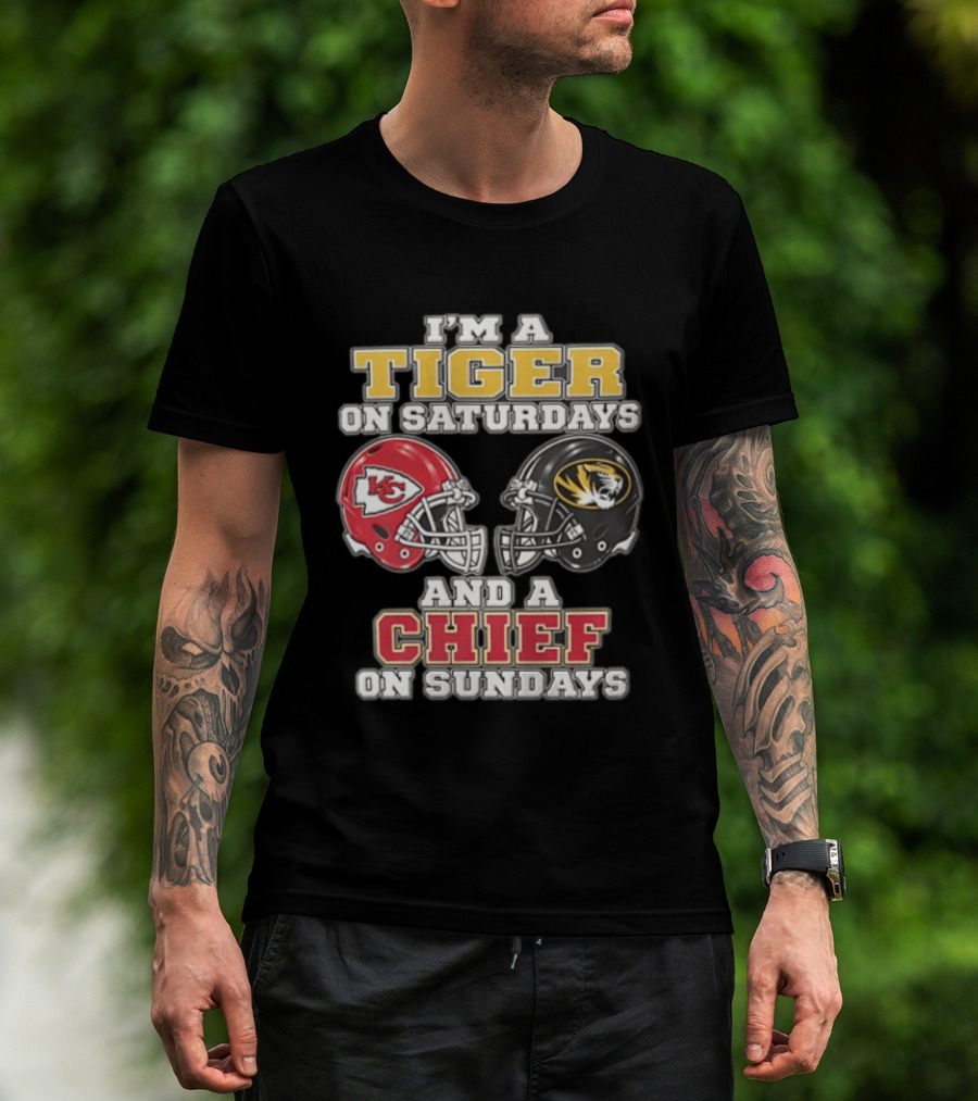 I'm A Tiger On Saturdays On And A Chief On Sundays Kansas City Missouri T-Shirt