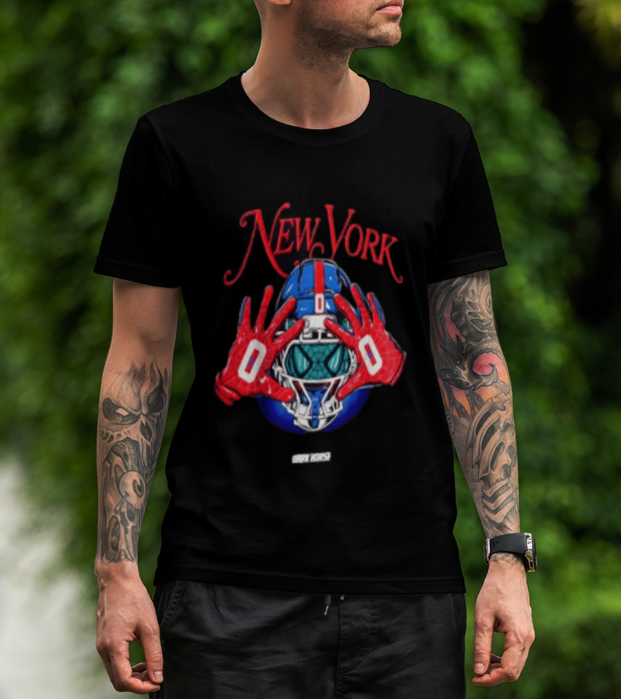 New York Dark Horse Helmet Spider Man Gloves T-Shirt