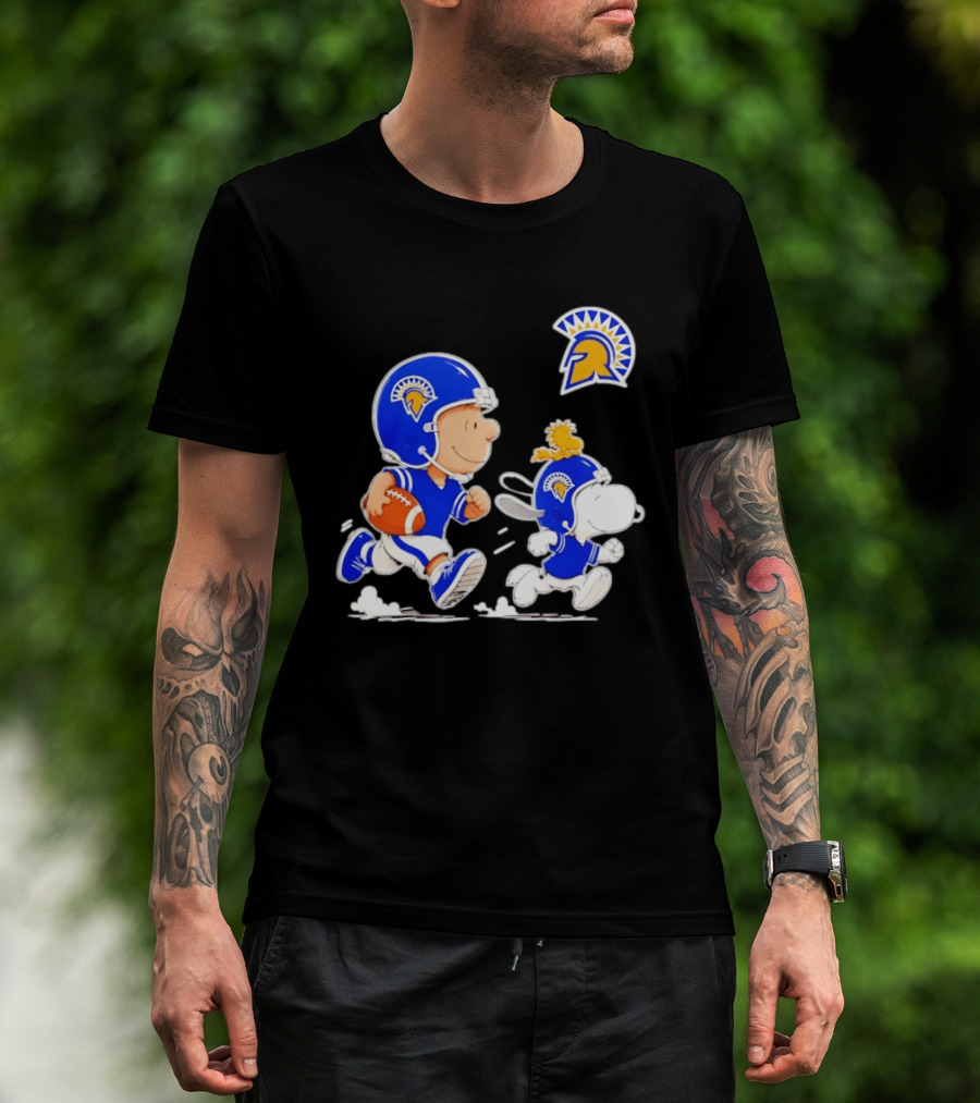 San José State Spartans Charlie Brown Woodstock Snoopy Football NCAA T-Shirt