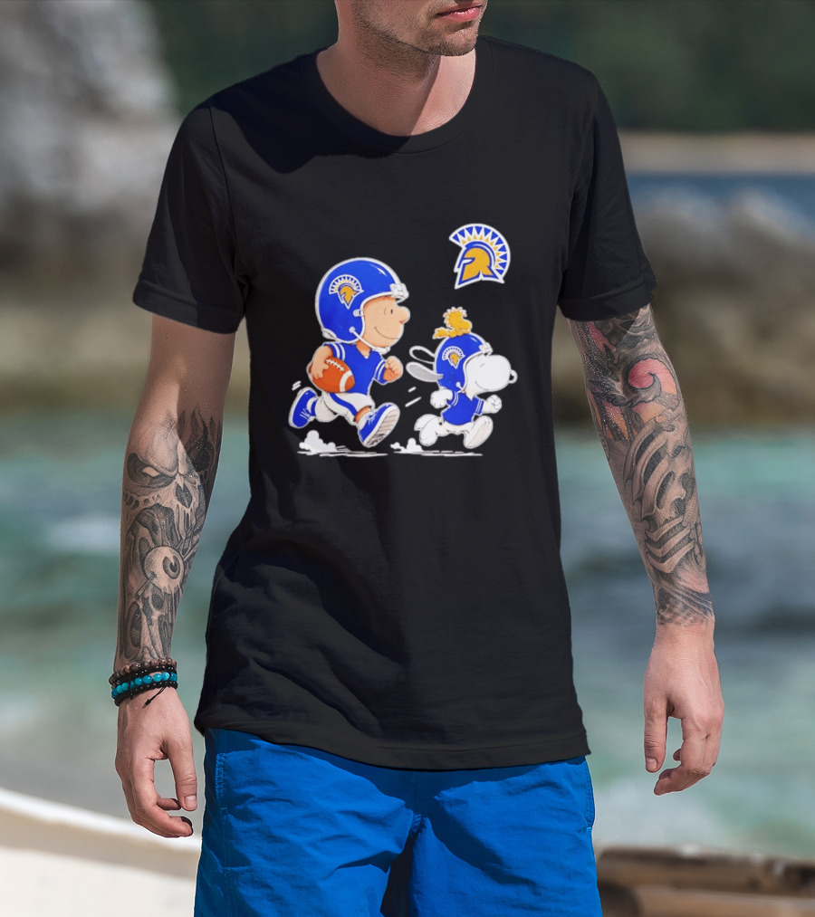 San José State Spartans Charlie Brown Woodstock Snoopy Football NCAA T-Shirt