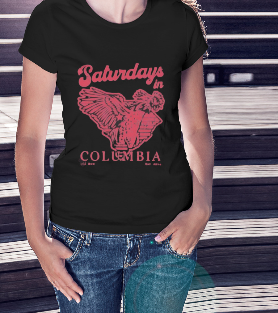 Saturdays In Columbia Old Row Gamecock Rooster Est 2014 T-Shirt