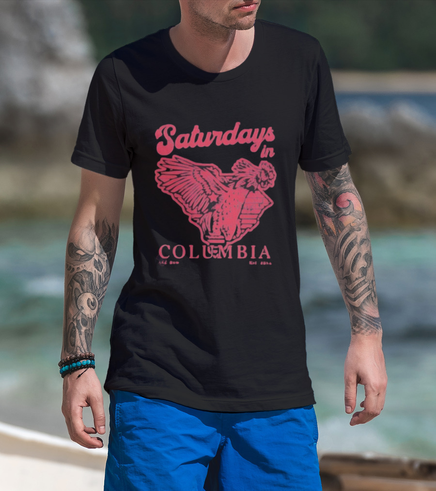 Saturdays In Columbia Old Row Gamecock Rooster Est 2014 T-Shirt
