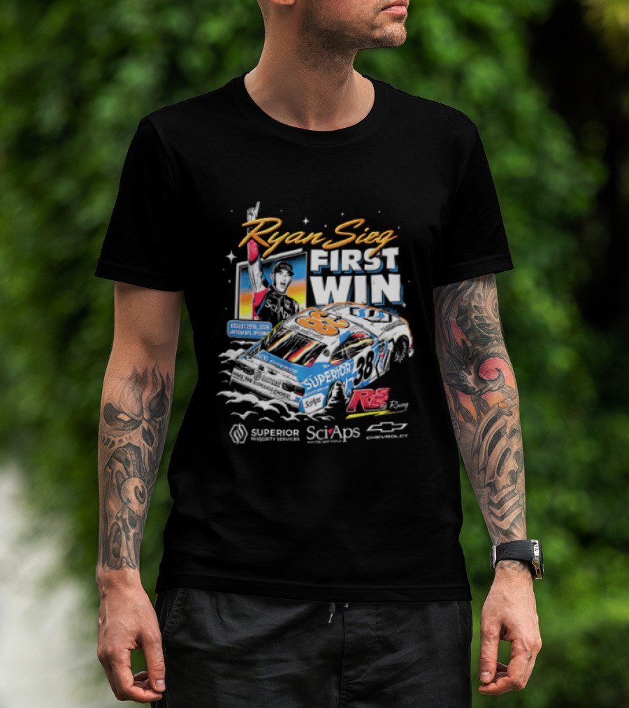 Ryan Sieg First Win August 28th 2026 Daytona Intl Speedway Superior Racing Chevrolet Stock Car Celebrating T-Shirt