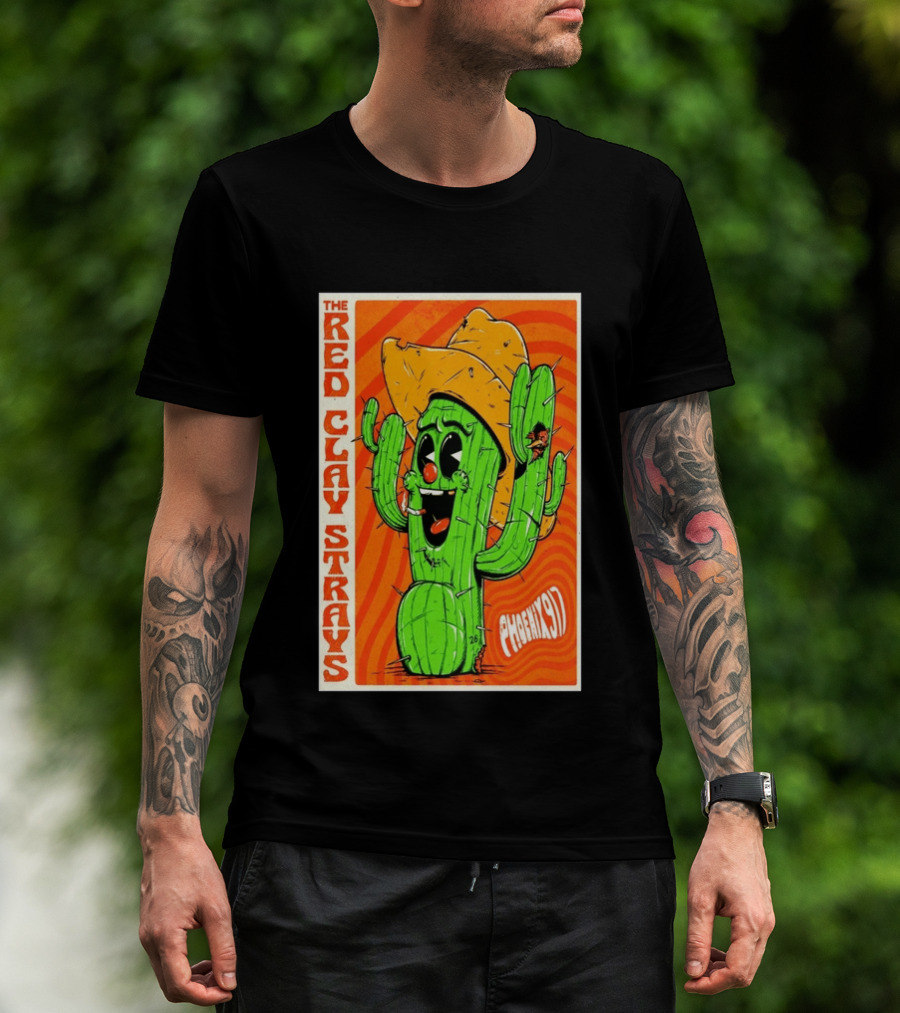 The Red Clay Strays Phoenix Cactus Character 2026 Desert Diamond Arena T-Shirt