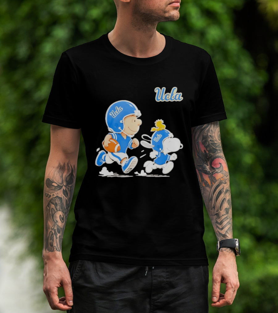 UCLA Charlie Brown Woodstock Snoopy Football NCAA Bruins Collaboration T-Shirt