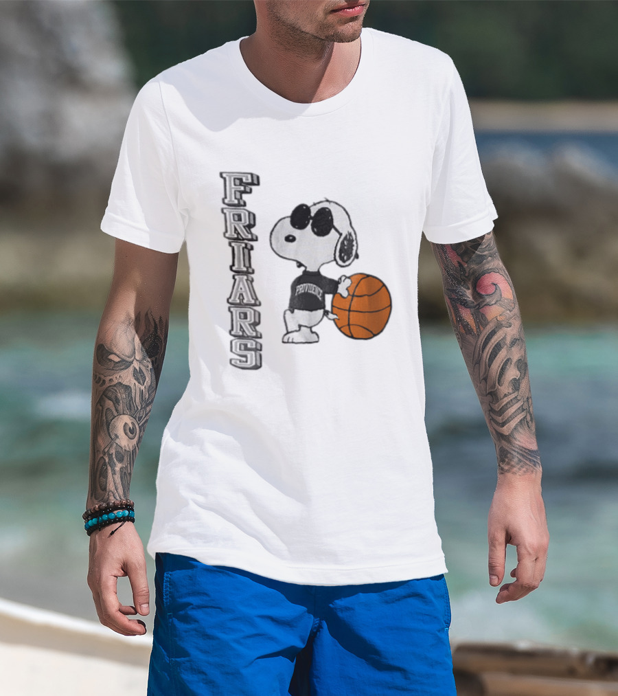 Providence Friars NCAA Snoopy Leaning Basketball Sunglasses T-Shirt