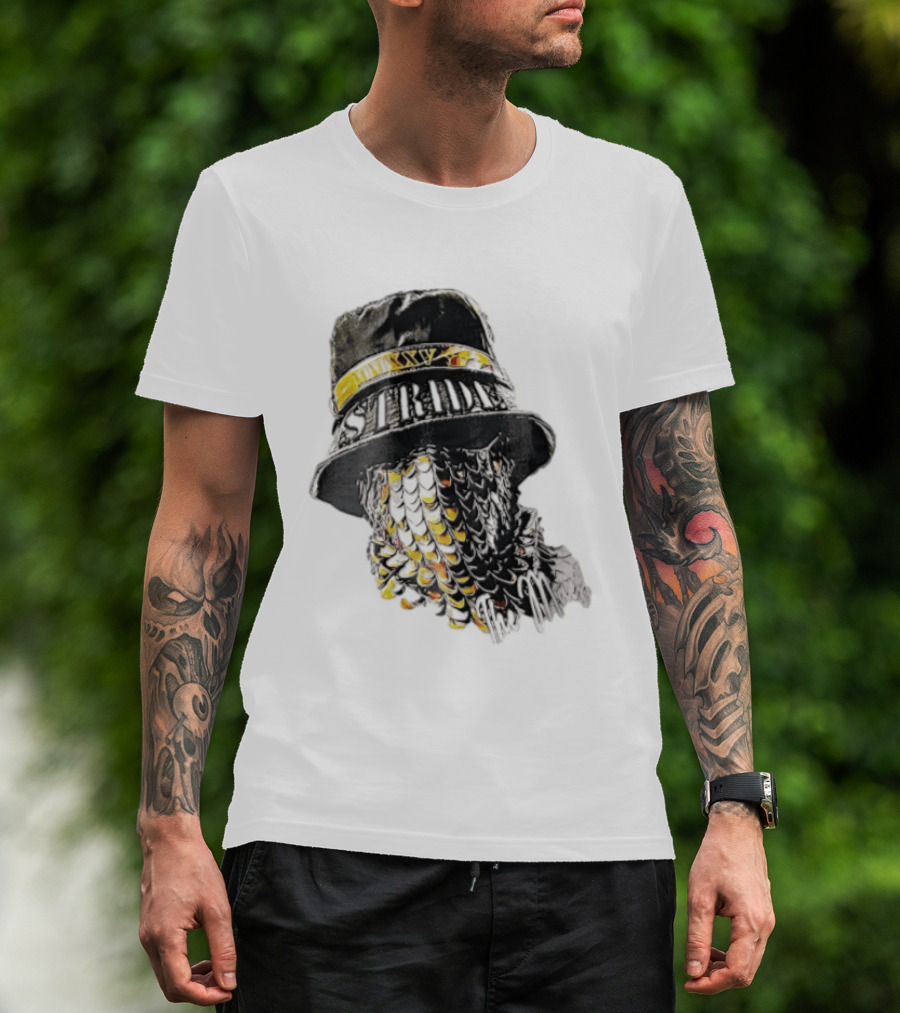 Strides Mmxxv Magpie Bucket Hat Golden Feather Mask T-Shirt