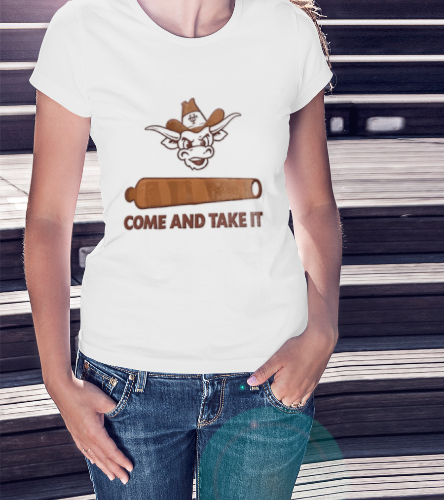 Texas Longhorns Mascot Cowboy Come And Take It Cannon T-Shirt