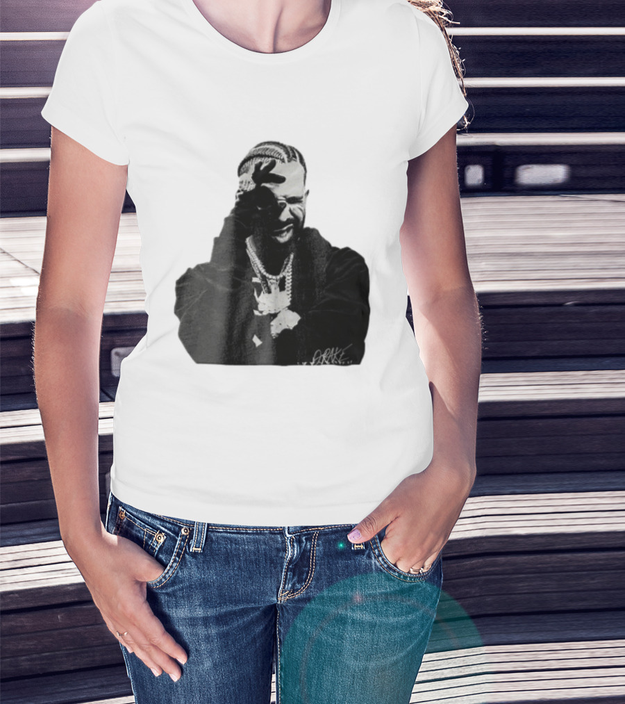 Drake Halftone Rapper Chains Gloves T-Shirt