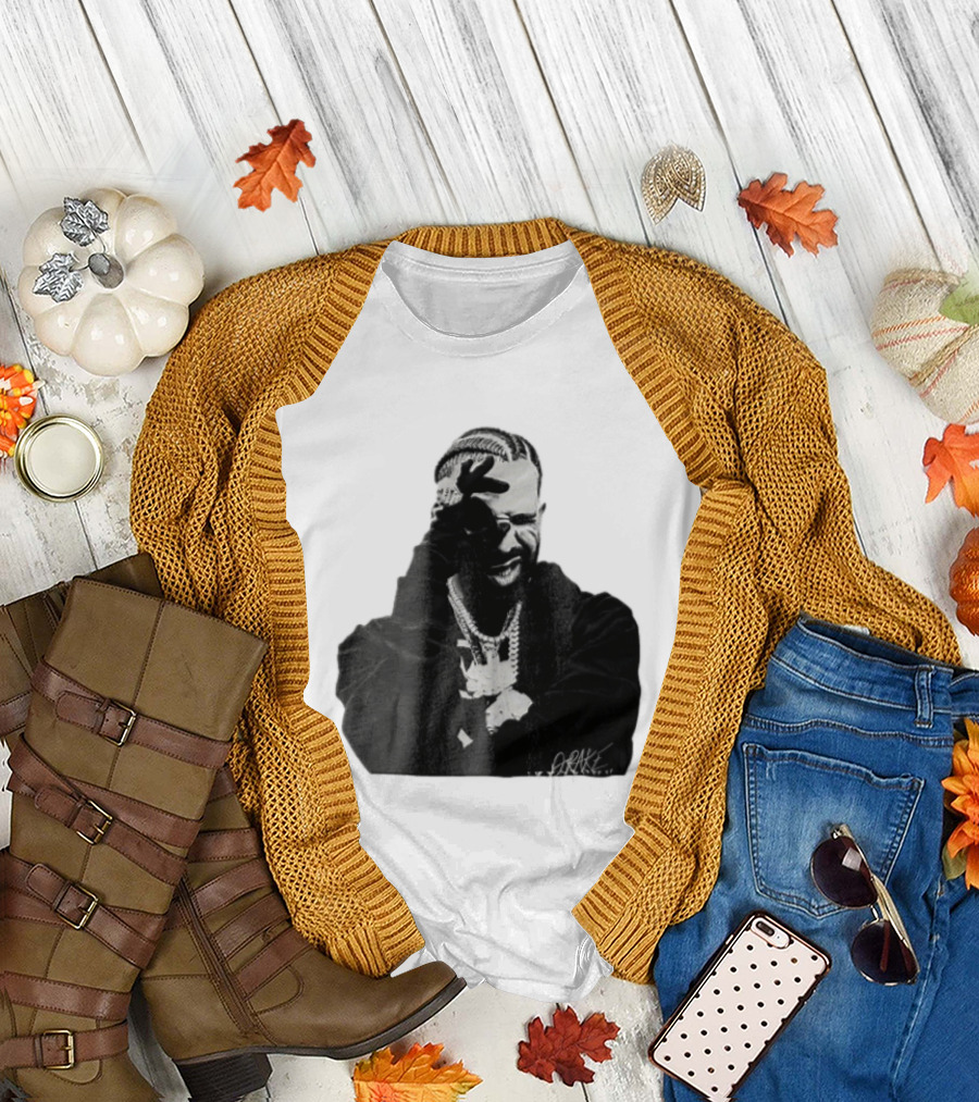 Drake Halftone Rapper Chains Gloves T-Shirt