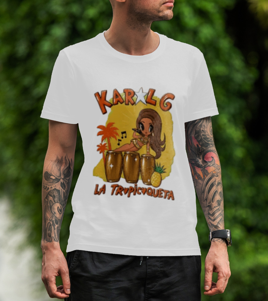Karol G La Tropicuqueta Tropical Drummer Vibrant Island Vibes T-Shirt