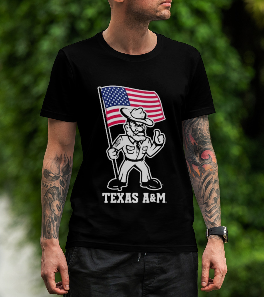 Texas A&M Ol' Sarge 2026 American Flag T-Shirt