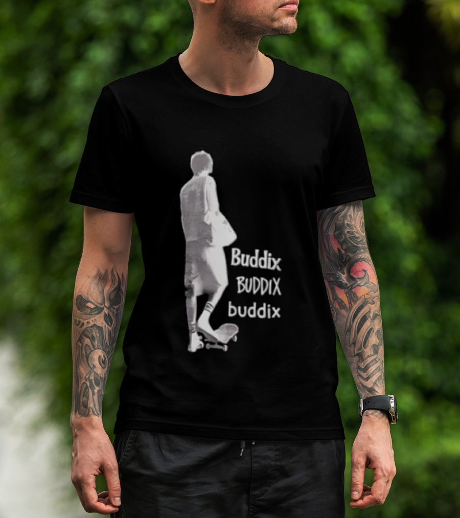 Buddix Person Standing On Skateboard Buddix BUDDIX Buddix T-Shirt
