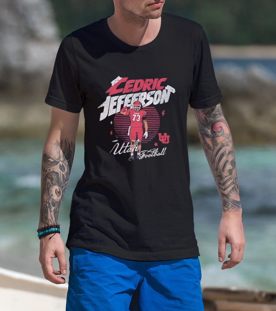Utah Utes Football Cedric Jefferson No 73 T-Shirt