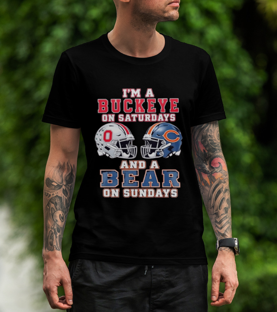 Ohio Buckeyes Saturdays Chicago Bears Sundays Football Rivalry T-Shirt