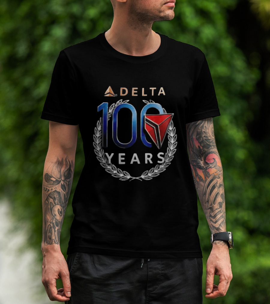 Delta 100 Years Laurel Wreath Anniversary T-Shirt
