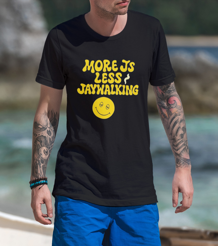 More JS Less Jaywalking Smiley Face T-Shirt