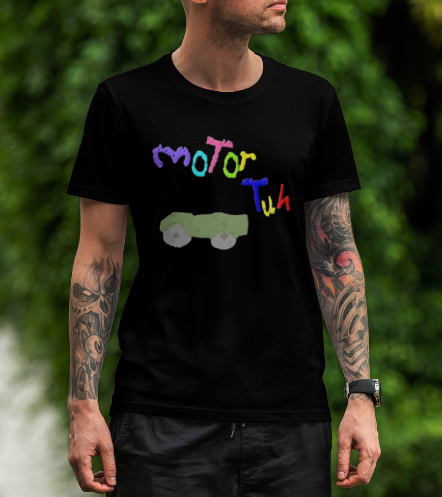 Motor Tuh Colorful Green Truck Drawing T-Shirt