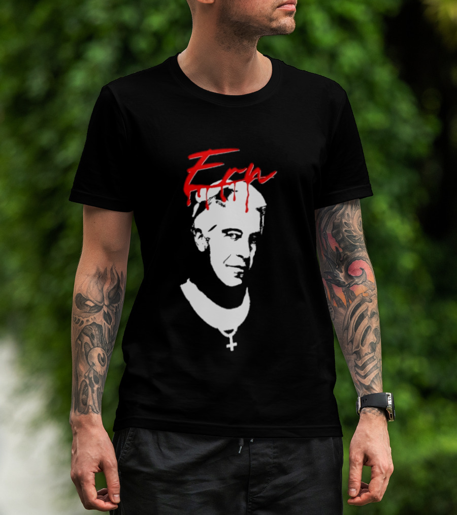 Epstein Priest With Dripping Red T-Shirt