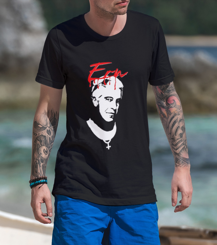 Epstein Priest With Dripping Red T-Shirt