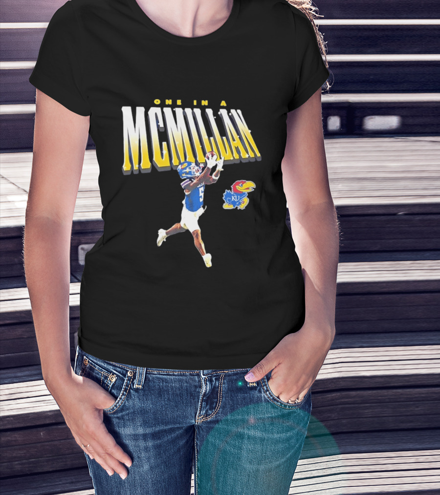 One In A McMillan Kansas Jayhawks KU Football Player Catching T-Shirt