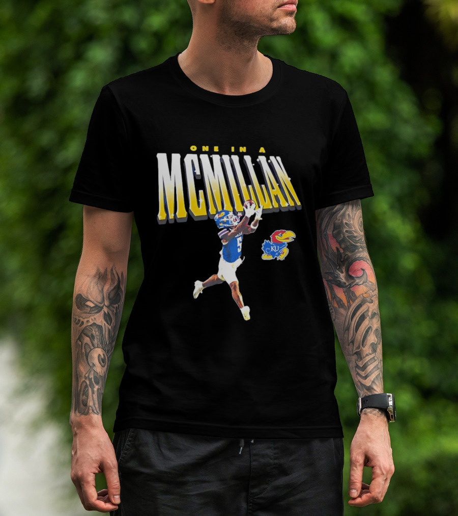 One In A McMillan Kansas Jayhawks KU Football Player Catching T-Shirt