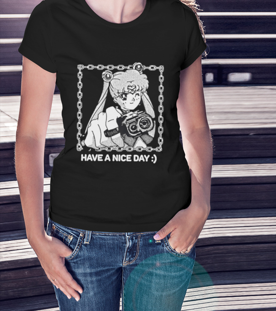 Sailor Moon Have A Nice Day Chain Frame Camera T-Shirt