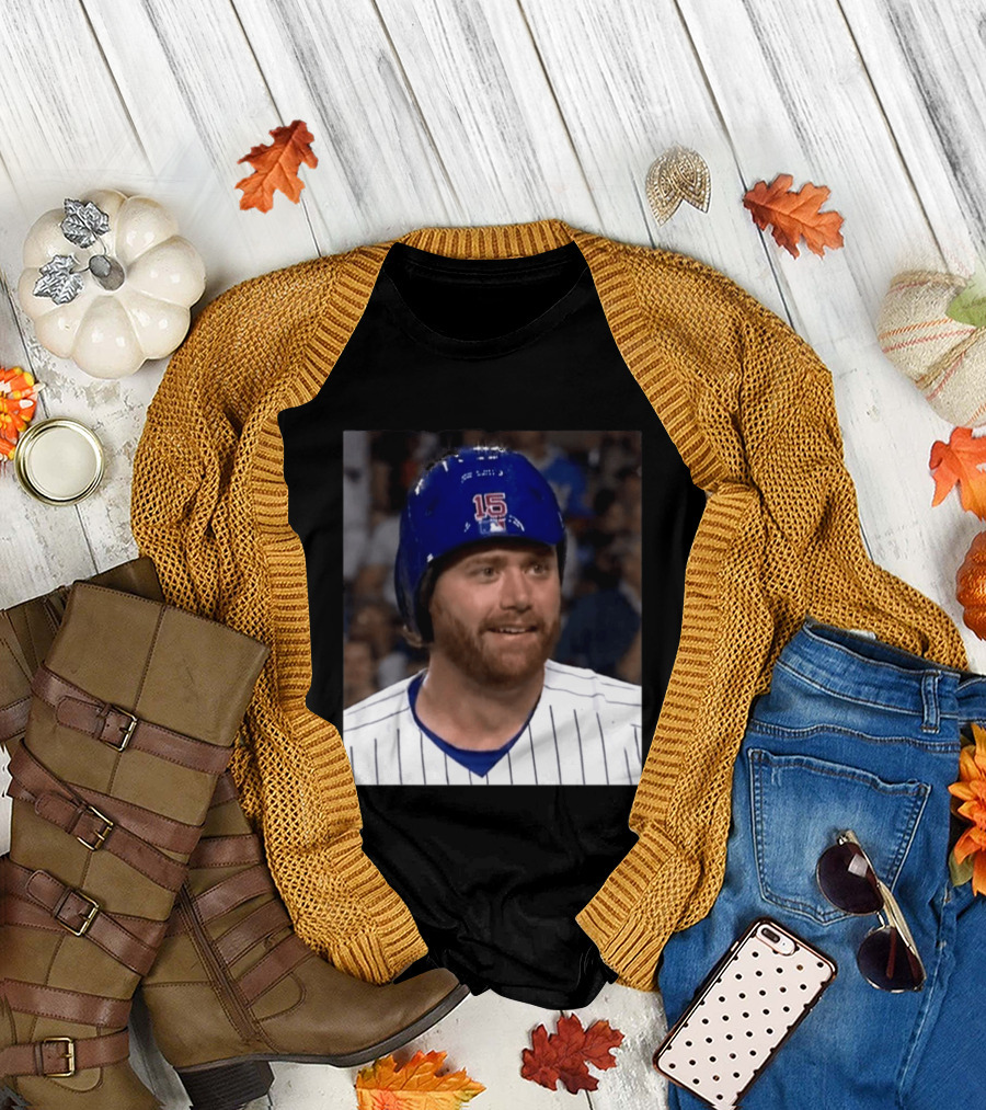 Taylor Davis Cubs Number 15 Helmet Stare T-Shirt