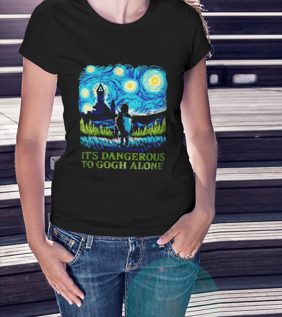 The Legend Of Zelda It's Dangerous To Gogh Alone Starry Night Link Standing T-Shirt