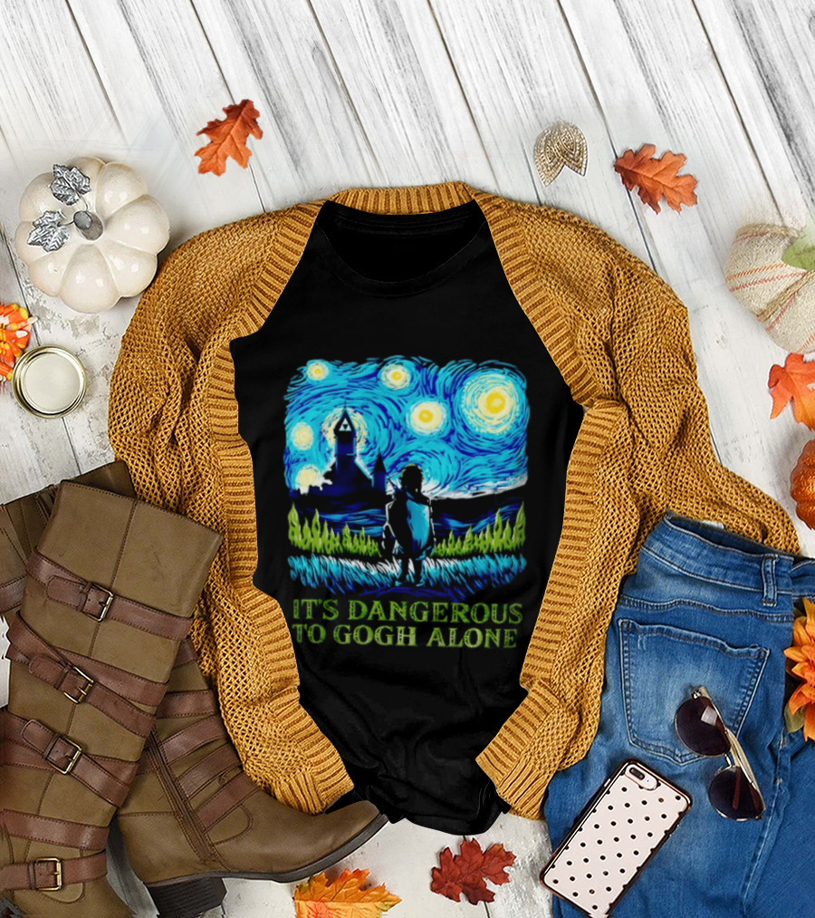 The Legend Of Zelda It's Dangerous To Gogh Alone Starry Night Link Standing T-Shirt