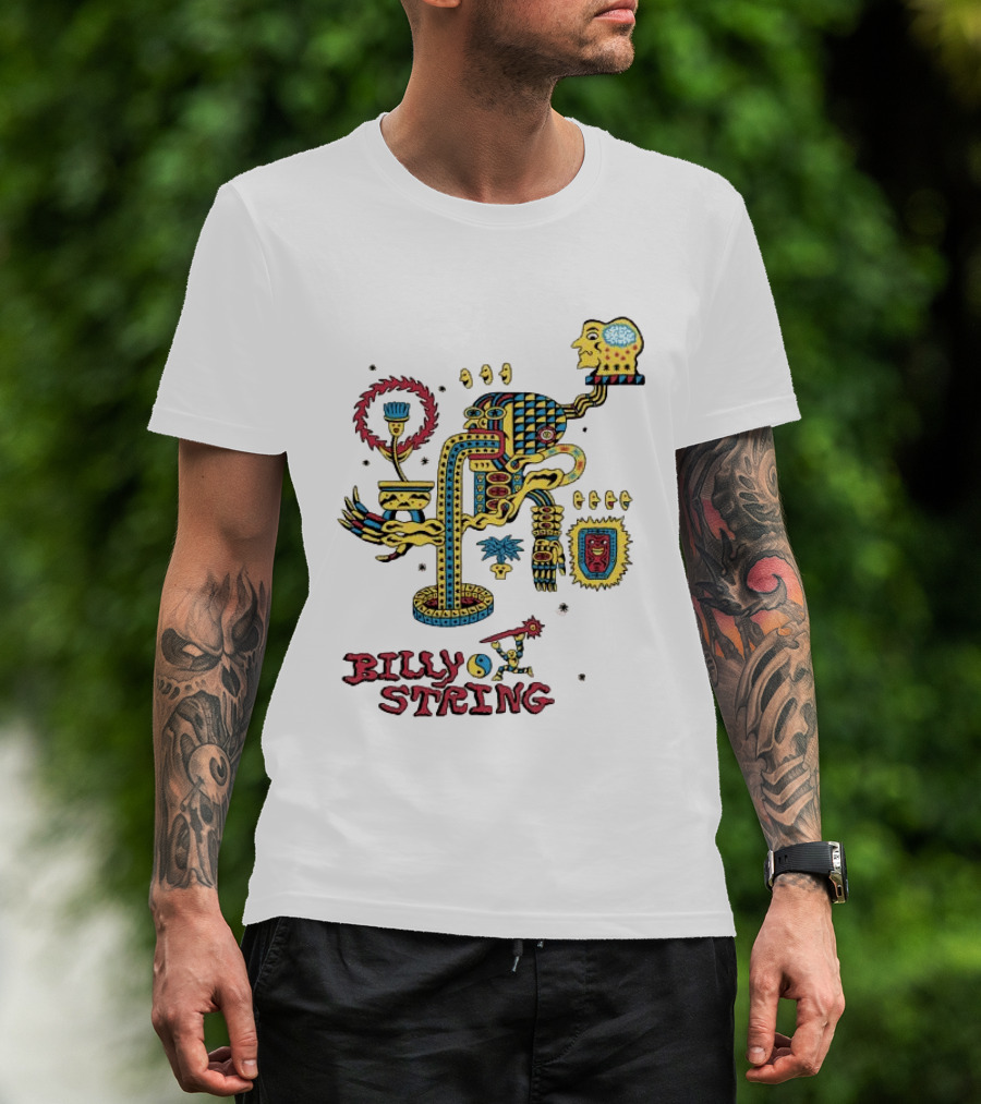 Billy Strings Store Surreal Psychedelic Art With Abstract Face And Colorful T-Shirt