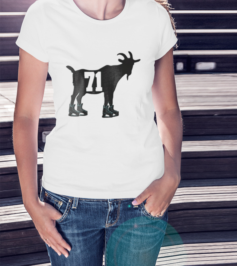 Boston Bruins 71 Goat Ice Skates Attilio Biasca Black T-Shirt