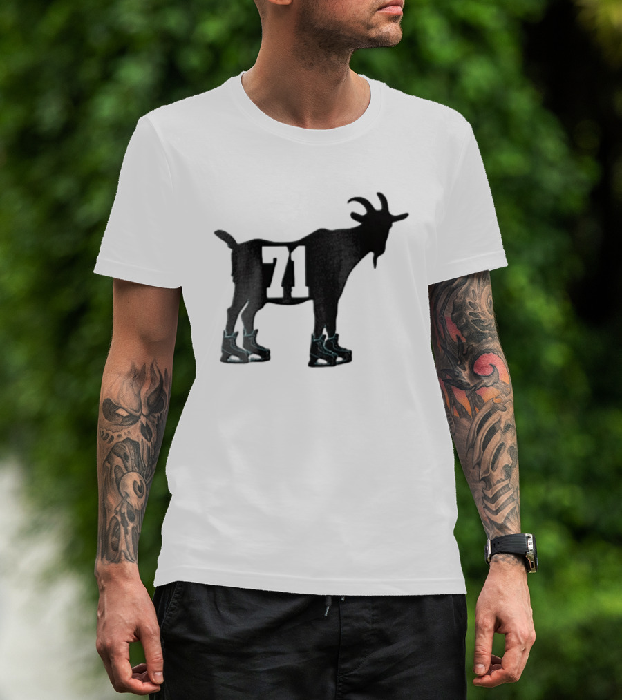 Boston Bruins 71 Goat Ice Skates Attilio Biasca Black T-Shirt