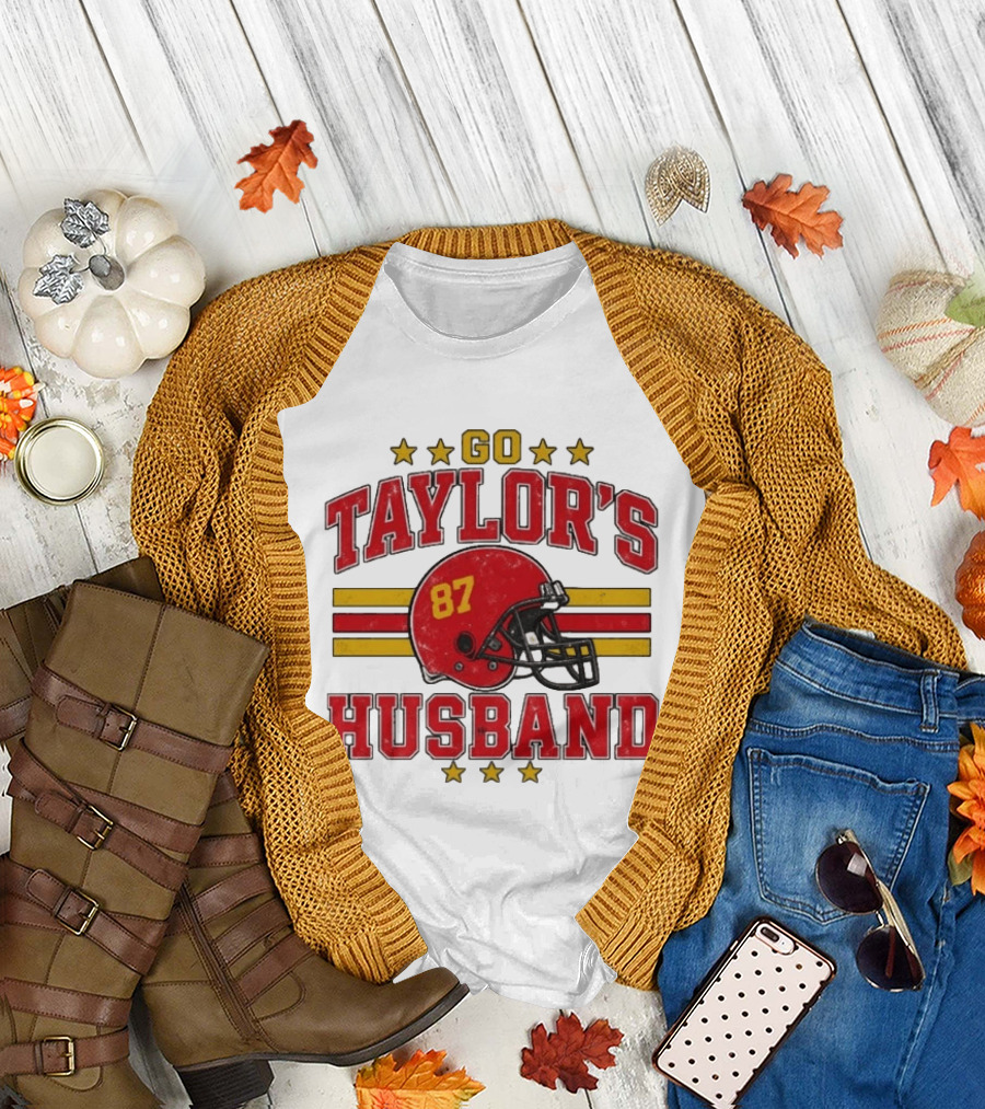 Go Taylor's Husband Football Helmet 87 Stars T-Shirt