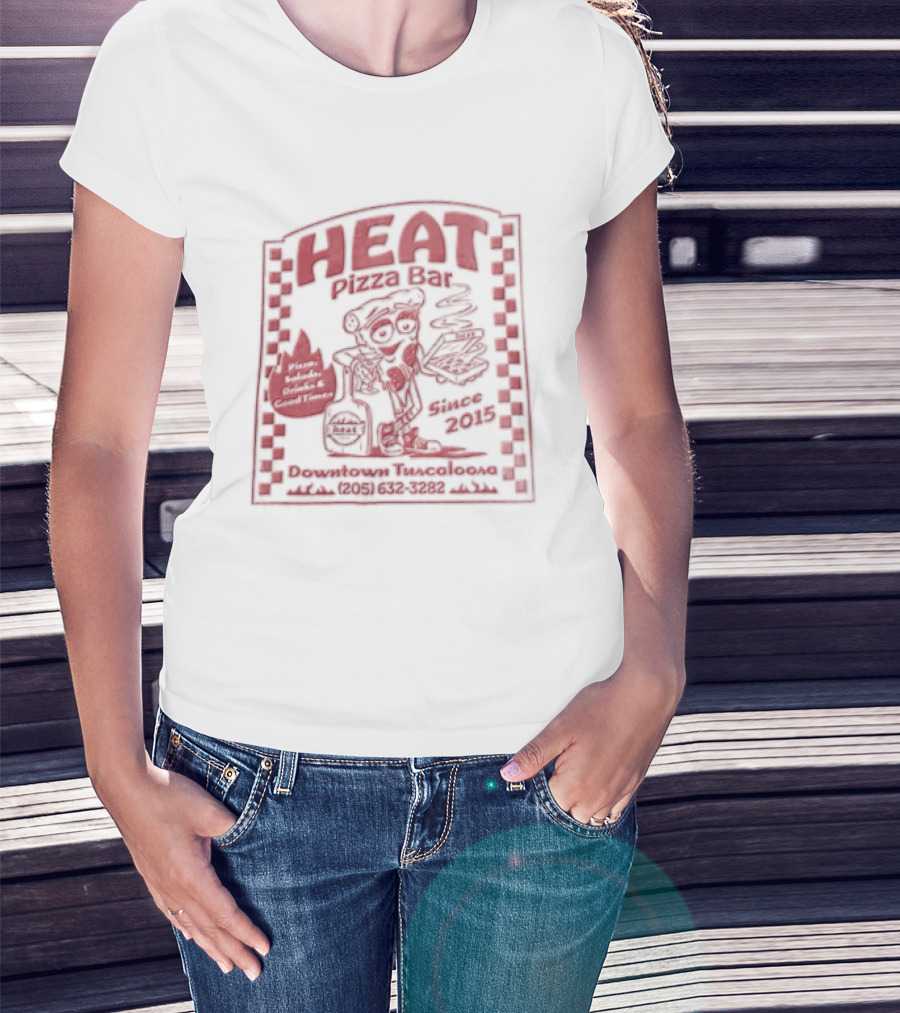 HEAT Pizza Franco Delivery Bear With Sizzling Pie T-Shirt