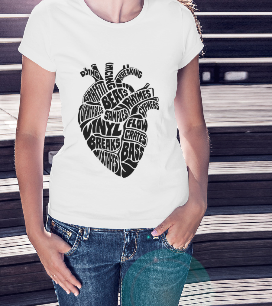 Heartbeat Of Hip Hop Culture Anatomy T-Shirt